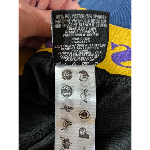 NBA Los Angeles Lakers Womens Athletic Legging Pants Sz 2XL Logo Spell Out Band - Picture 7 of 7